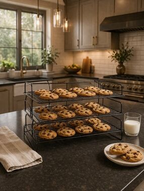 Crate&Barrel Black 3-Tier Cooling Rack for Cookies